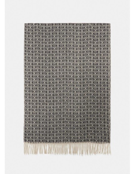 Liu Jo Stola Donna in Tessuto Jacquard con Logo Monogram e Frange  | M