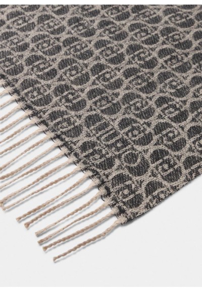 Liu Jo Stola Donna in Tessuto Jacquard con Logo Monogram e Frange  | M