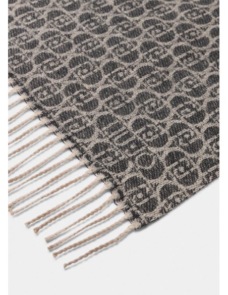 Liu Jo Stola Donna in Tessuto Jacquard con Logo Monogram e Frange  | M