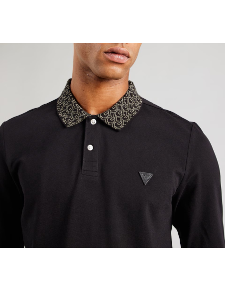 Guess Polo Uomo Maniche Lunghe Slim Fit in Cotone Stretch  | Mariadeso