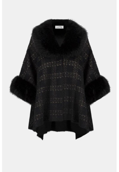 Joseph Ribkoff Mantella Donna in Maglia Jacquard con Dettagli in Pelli