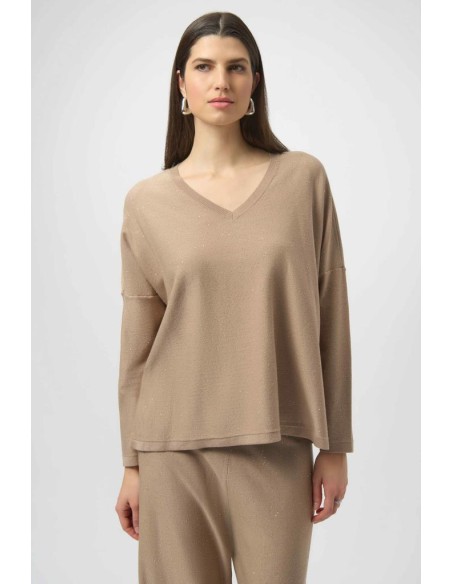 Joseph Ribkoff Donna Top Squadrato in Maglia con Paillettes  | Mariade