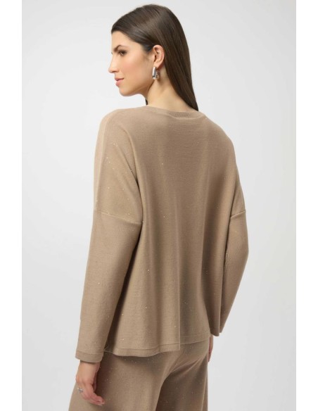 Joseph Ribkoff Donna Top Squadrato in Maglia con Paillettes  | Mariade