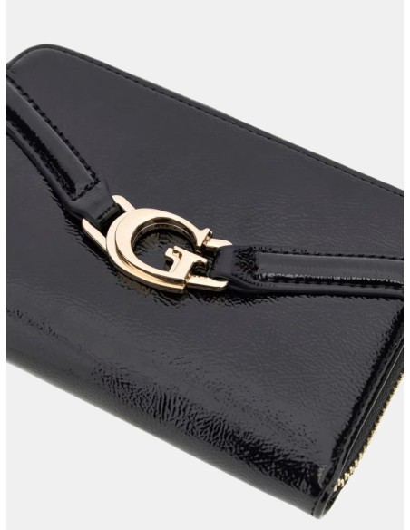 Portafoglio Dea Guess donna effetto vernice con zip e logo in metallo 