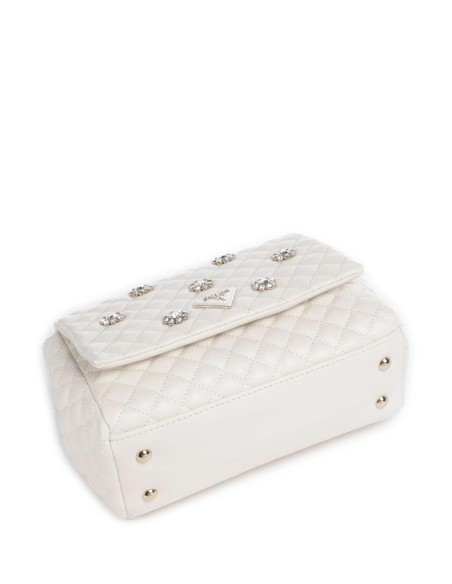 Borsa a Spalla Donna Guess Everlee in Pelle Sintetica con Pietre Ornam