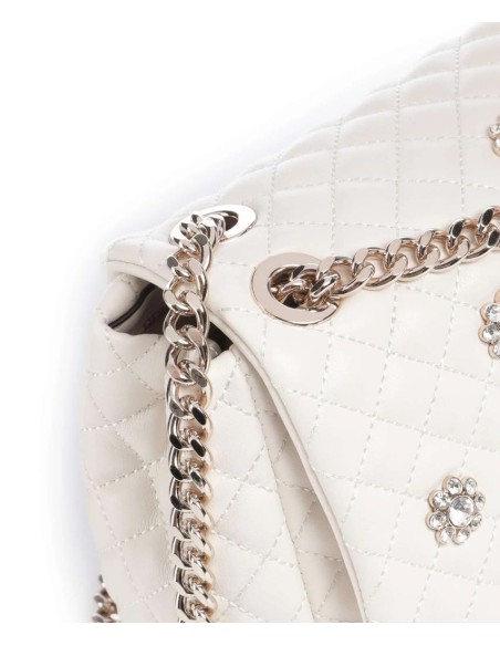 Borsa a Spalla Donna Guess Everlee in Pelle Sintetica con Pietre Ornam