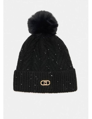 Berretto Liu Jo donna in misto lana con pompon e lurex  | Mariadesole.