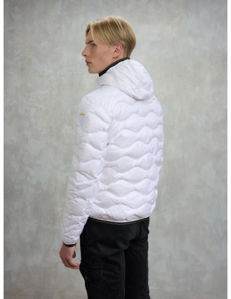 Blauer Uomo Piumino Wave con Trapuntatura ad Onde e Cappuccio  | Maria