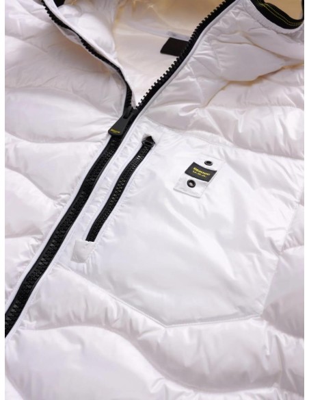 Blauer Uomo Piumino Wave con Trapuntatura ad Onde e Cappuccio  | Maria