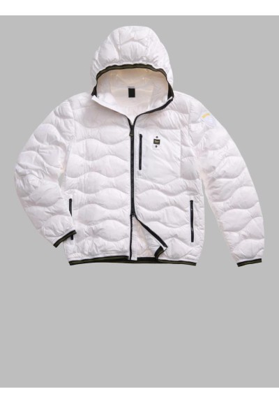 Blauer Uomo Piumino Wave con Trapuntatura ad Onde e Cappuccio  | Maria