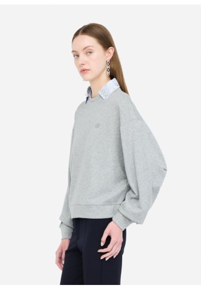 Felpa Liu Jo donna in cotone con strass e logo ricamato  | Mariadesole