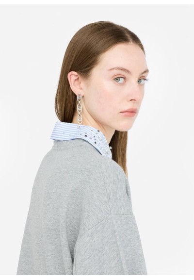 Felpa Liu Jo donna in cotone con strass e logo ricamato  | Mariadesole