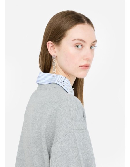 Felpa Liu Jo donna in cotone con strass e logo ricamato  | Mariadesole