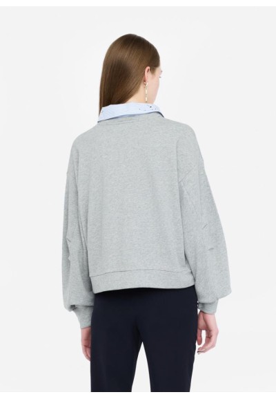 Felpa Liu Jo donna in cotone con strass e logo ricamato  | Mariadesole