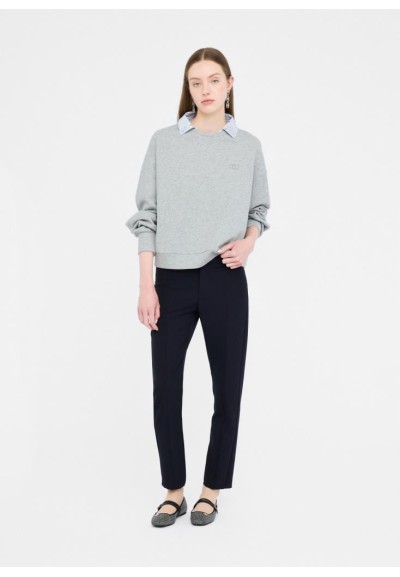 Felpa Liu Jo donna in cotone con strass e logo ricamato  | Mariadesole