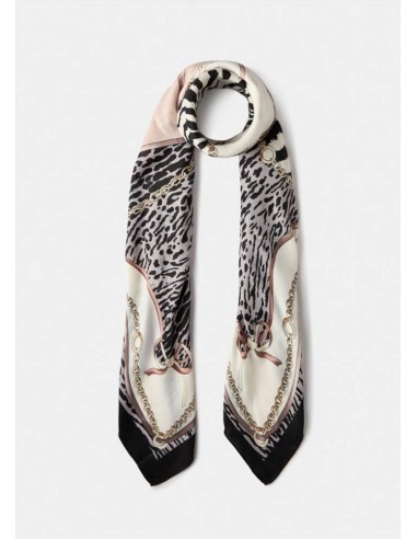 Liu Jo Stola Donna Nera con Stampa Animalier  | Mariadesole.it