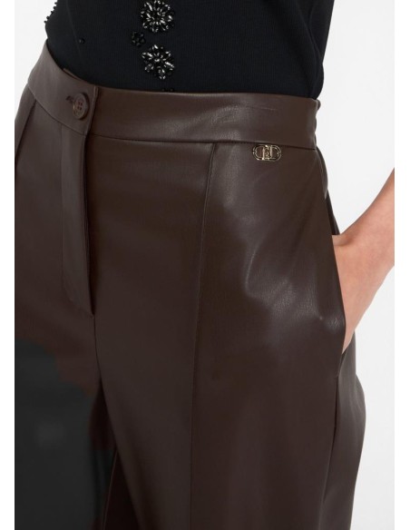 Liu Jo Pantaloni Donna in Tessuto Spalmato con Risvolto  | Mariadesole