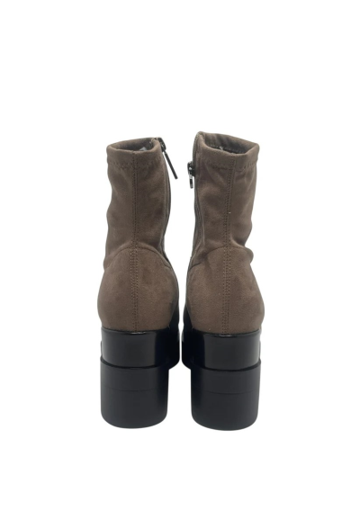 Lorenzo Mari Stivaletto Donna Polly Taupe in Alcantara con Plateau  | 