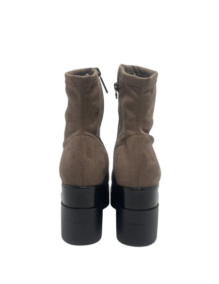 Lorenzo Mari Stivaletto Donna Polly Taupe in Alcantara con Plateau  | 