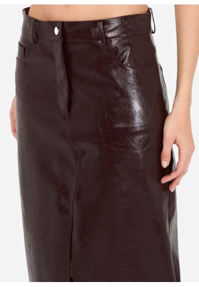 Liu Jo Gonna Donna Longuette Cinque Tasche Glossy Marrone  | Mariadeso