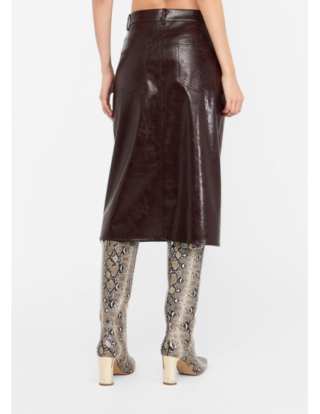 Liu Jo Gonna Donna Longuette Cinque Tasche Glossy Marrone  | Mariadeso