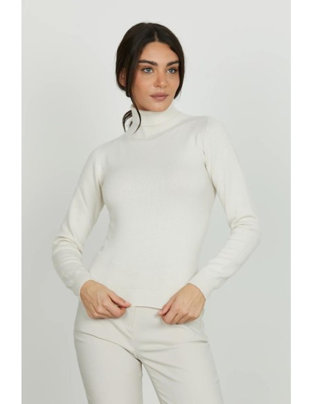 Relish Maglia Donna Goiana Collo Alto con Catena e Foulard Logo  | Mar