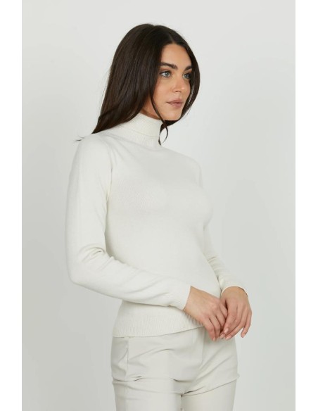 Relish Maglia Donna Goiana Collo Alto con Catena e Foulard Logo  | Mar