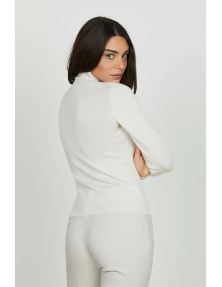 Relish Maglia Donna Goiana Collo Alto con Catena e Foulard Logo  | Mar