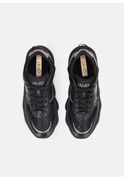 Liu Jo Chunky Sneakers Donna in Pelle con Dettagli Glitter e Suola 6 c