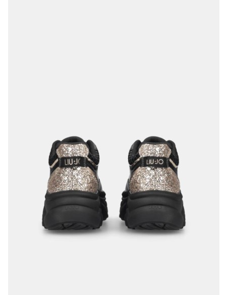 Liu Jo Chunky Sneakers Donna in Pelle con Dettagli Glitter e Suola 6 c