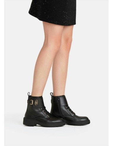 Liu Jo Donna Anfibi in Pelle con Fibbia Logo e Suola 4,5 cm  | Mariade