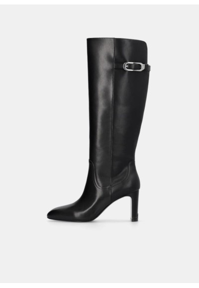 Liu Jo Donna Stivali Alti in Pelle con Fibbia e Tacco Largo 8,8 cm  | 