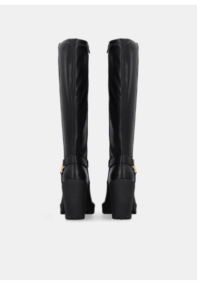 Liu Jo Donna Stivali Alti in Pelle con Plateau e Tacco Largo 10 cm  | 