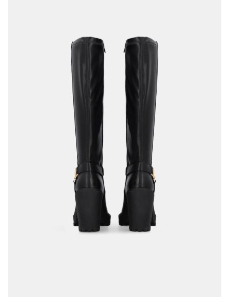 Liu Jo Donna Stivali Alti in Pelle con Plateau e Tacco Largo 10 cm  | 