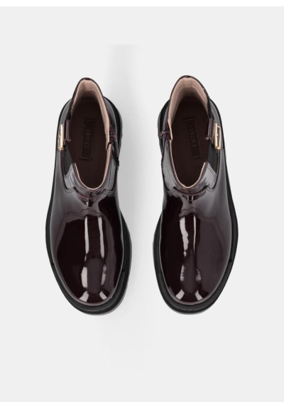 Liu Jo Donna Stivaletti Platform in Vernice Amarone con Fibbia Monogra