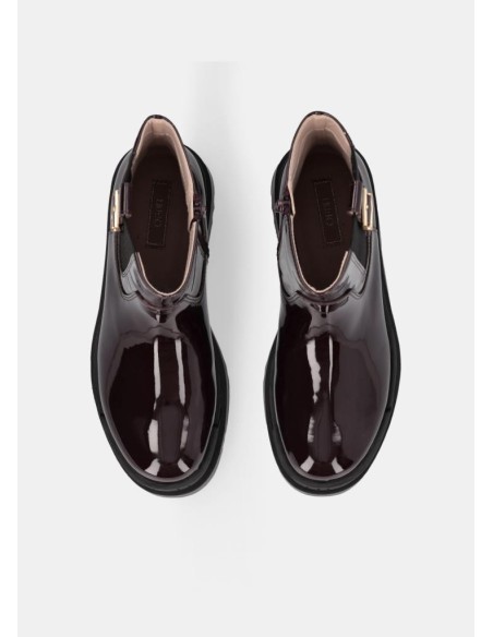 Liu Jo Donna Stivaletti Platform in Vernice Amarone con Fibbia Monogra