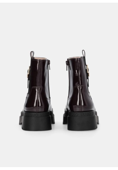Liu Jo Donna Stivaletti Platform in Vernice Amarone con Fibbia Monogra