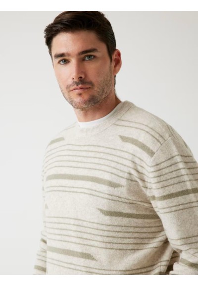 Guess Uomo Maglione in Misto Lana a Righe Regular Fit  | Mariadesole.i