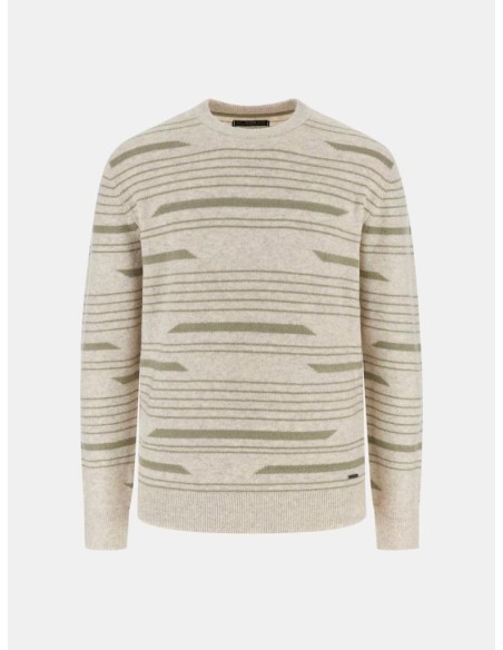 Guess Uomo Maglione in Misto Lana a Righe Regular Fit  | Mariadesole.i
