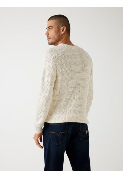 Guess Uomo Maglione Intrecciato in Cotone Organico  | Mariadesole.it