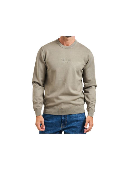 Guess Uomo Maglione in Viscosa Girocollo con Logo Ricamato  | Mariades