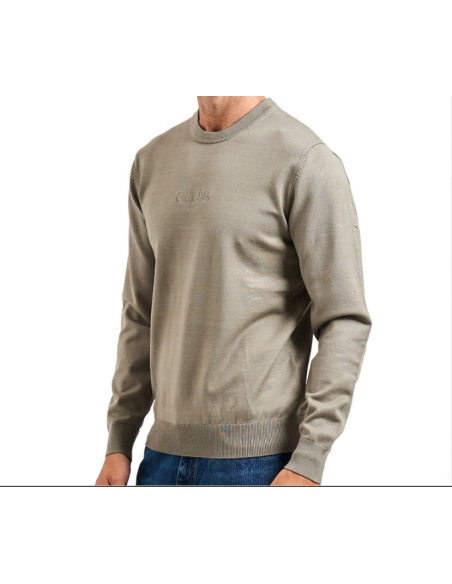 Guess Uomo Maglione in Viscosa Girocollo con Logo Ricamato  | Mariades