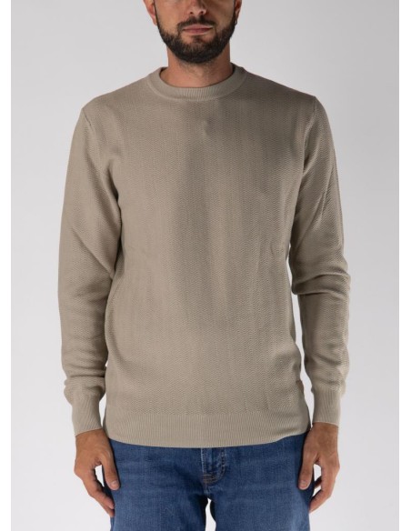 Guess Uomo Maglione Girocollo in Cotone Modal a Spina di Pesce  | Mari