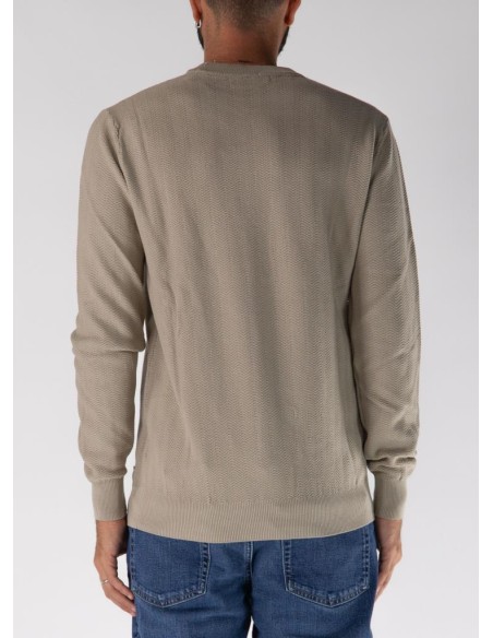 Guess Uomo Maglione Girocollo in Cotone Modal a Spina di Pesce  | Mari