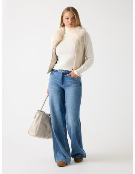 Guess Donna Gilet in pelliccia sintetica con zip  | Mariadesole.it