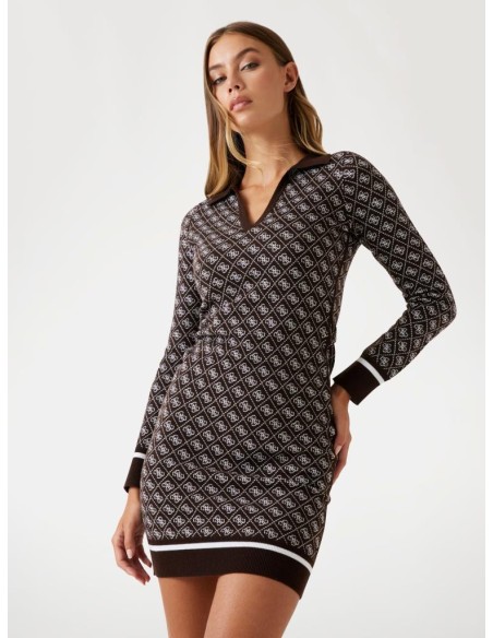 Guess Vestito mini con logo in misto lana donna  | Mariadesole.it