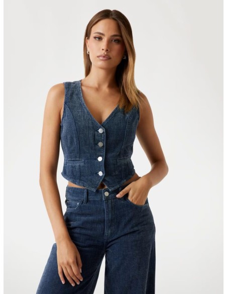 Guess Gilet jeans cropped donna  | Mariadesole.it