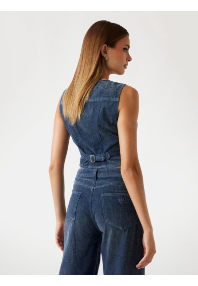 Guess Gilet jeans cropped donna  | Mariadesole.it