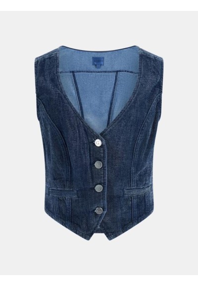 Guess Gilet jeans cropped donna  | Mariadesole.it