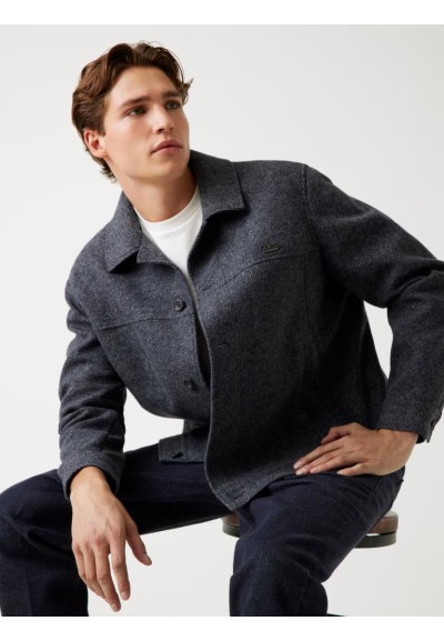 Overshirt uomo Guess in tweed misto lana a spina di pesce  | Mariadeso